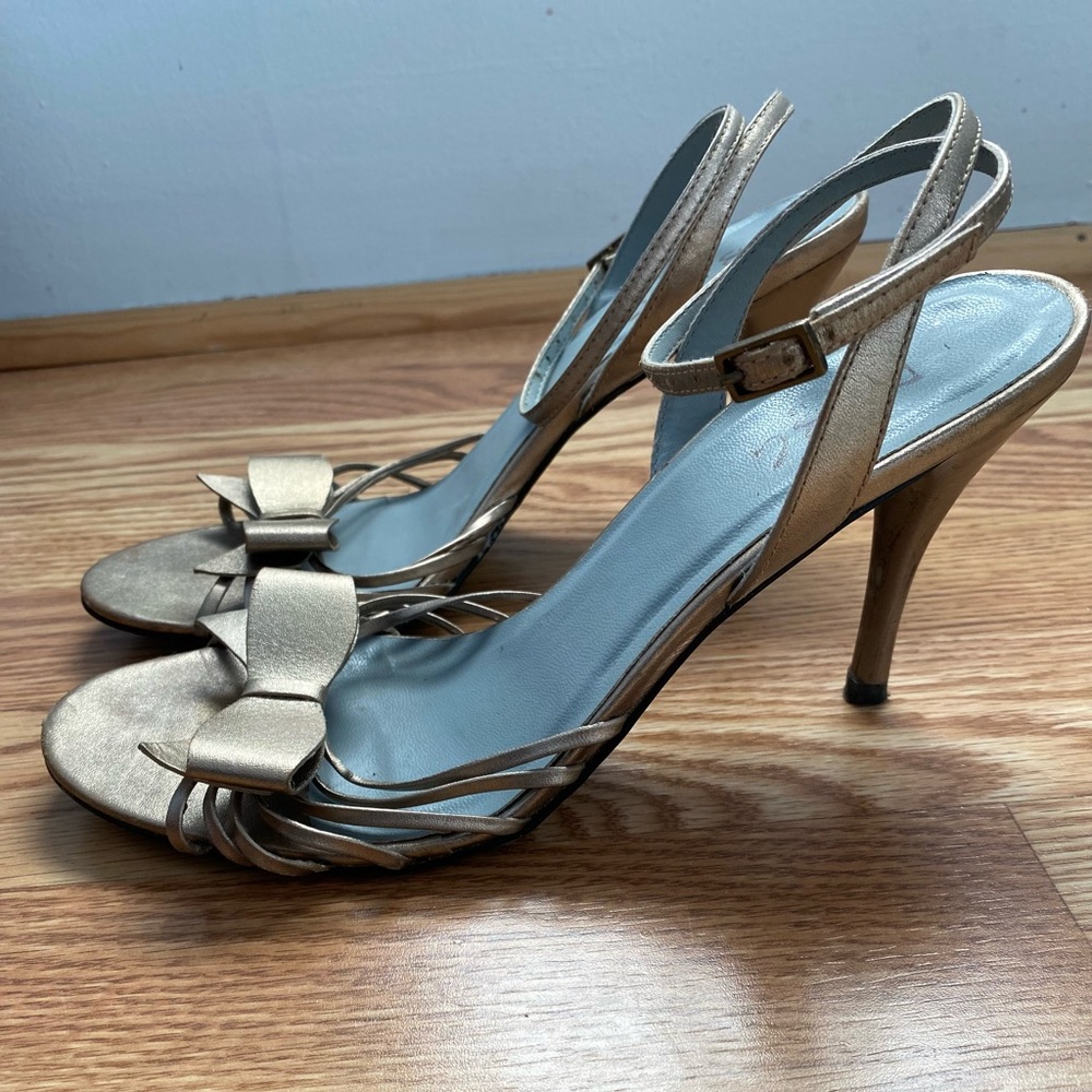 BCBG Gold Heels with Bow